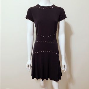 Studded jersey, short sleeve dress